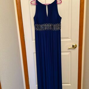 R&M Richard dark blue evening gown, w sequence size 14
